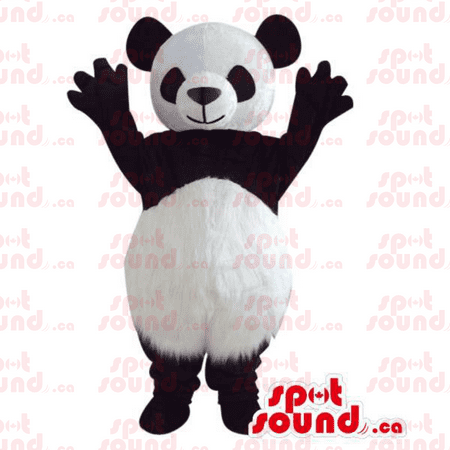 Customised Cute Panda Bear Plush SPOTSOUND Mascot With Round Belly ...
