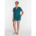 thumbnail image 3 of Joyspun Women's Dreamy Soft Collection Notch Collar Top and Shorts Pajama Set, 2-Piece, Sizes XS-3X, 3 of 6
