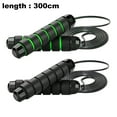 thumbnail image 2 of Cuerda para saltar con peso para entrenamiento físico, cuerda para saltar de velocidad rápida con rodamiento de bolas sin enredos para pérdida de peso de boxeo MMA, negro verde + todo negro, 2 of 5