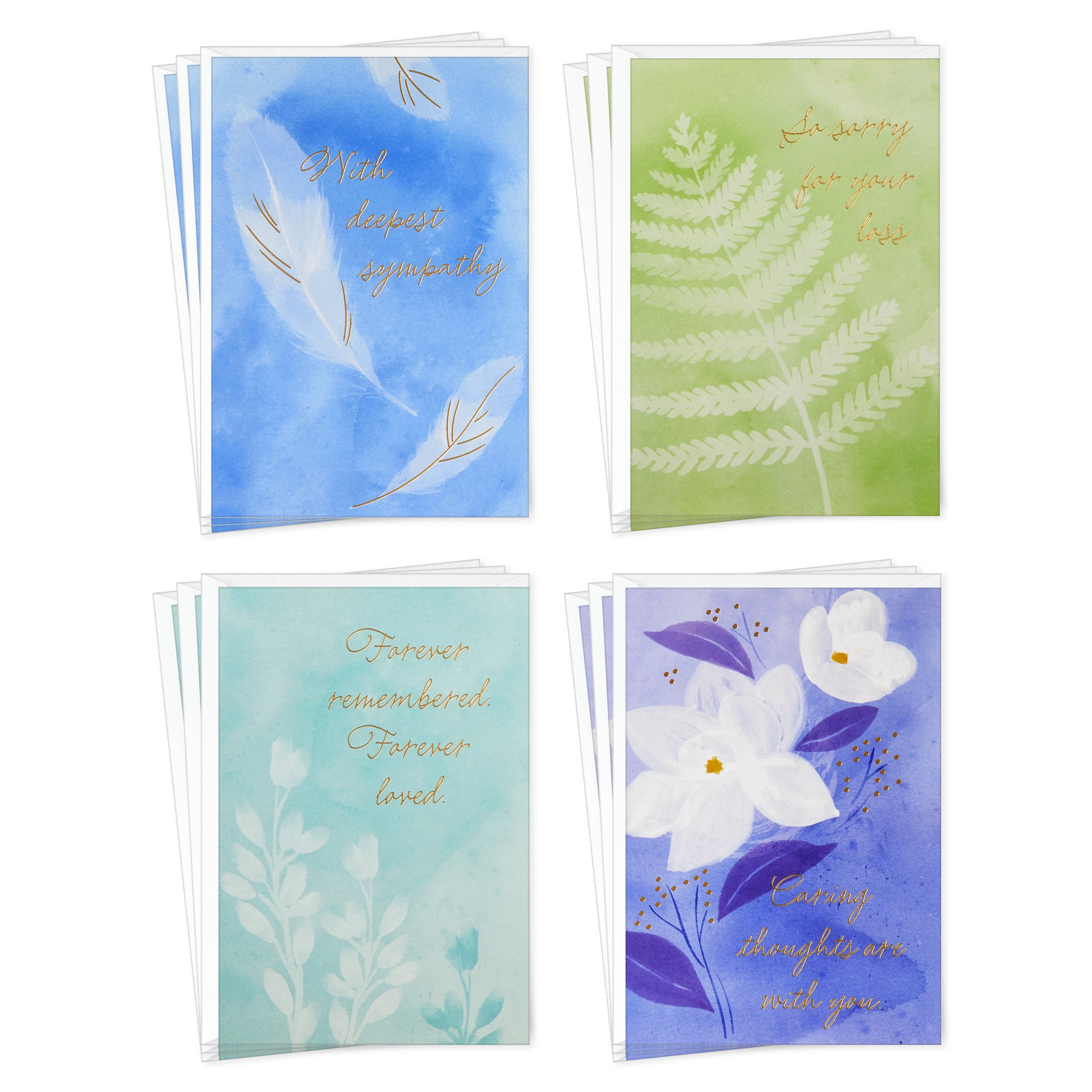 Hallmark Sympathy Cards, Assorted Peaceful Pastels, 12 ct.