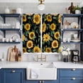thumbnail image 2 of Curtains 63 Inch Length 2 Panels, Sunflower Watercolor Grommets Window Treatment Curtain, Spring Botanical Garden Flowers Thermal Curtains Drapes for Living Room/Bathroom, 2 of 9