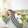 thumbnail image 4 of jejeloiu Cute Cartoon Gnome Queen Comforter Set,St.Patrick Day Bedding Sets,White Black Checkered Bedding Comforter Set For Boys Girls,Luxury Bedroom Decor Reversible,3pcs, 4 of 8