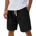 thumbnail image 2 of SOOMLON Chino Shorts Men Big and Tall Elastic Waist Drawstring Bermuda Shorts Spilt Draped Shorts Weekend Clothes, 2 of 8