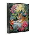 thumbnail image 3 of Stupell Industries Tiger in Luxurious Bath Animals Painting Black Framed Art Print Wall Art, 16 x 20, 3 of 8