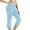 Sky Blue, variant on Womens Stretch Capris on Clearance Women Capris Solid Elastic Waist Pocket Cropped Pants Casual Stretchy Stylish Pants Yoga Sports Casual Flared Pants Womens Cargo Capris New Purple L