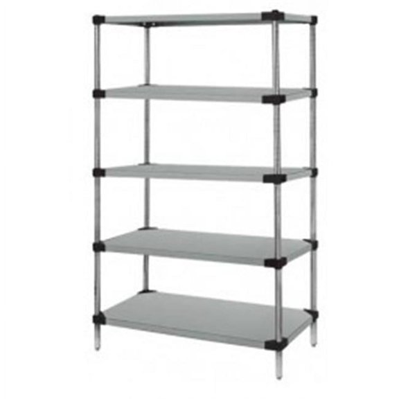 Galvanized Steel 5 Shelf Solid Shelving Unit - 24 x 42 x 74 in.