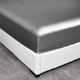 thumbnail image 3 of Full Size Satin Fitted Sheet, Soft and Breathable Deep Pockets Fitted Sheet Only, Wrinkle Free & Fade Resistant,Light Gray, 3 of 5