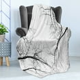 thumbnail image 4 of Forest Soft Flannel Fleece Throw Blanket, Trees Branches Leafless Spooky Scary Image in a Gloomy Air Sky Scene Image, Cozy Plush for Indoor and Outdoor Use, 60" x 80", Black and White, by Ambesonne, 4 of 5