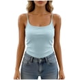 thumbnail image 3 of XFeng Women Adjustable Spaghetti Strap Ribbed Tank Top, Scoop Neck Slim Camisole, 3 of 7