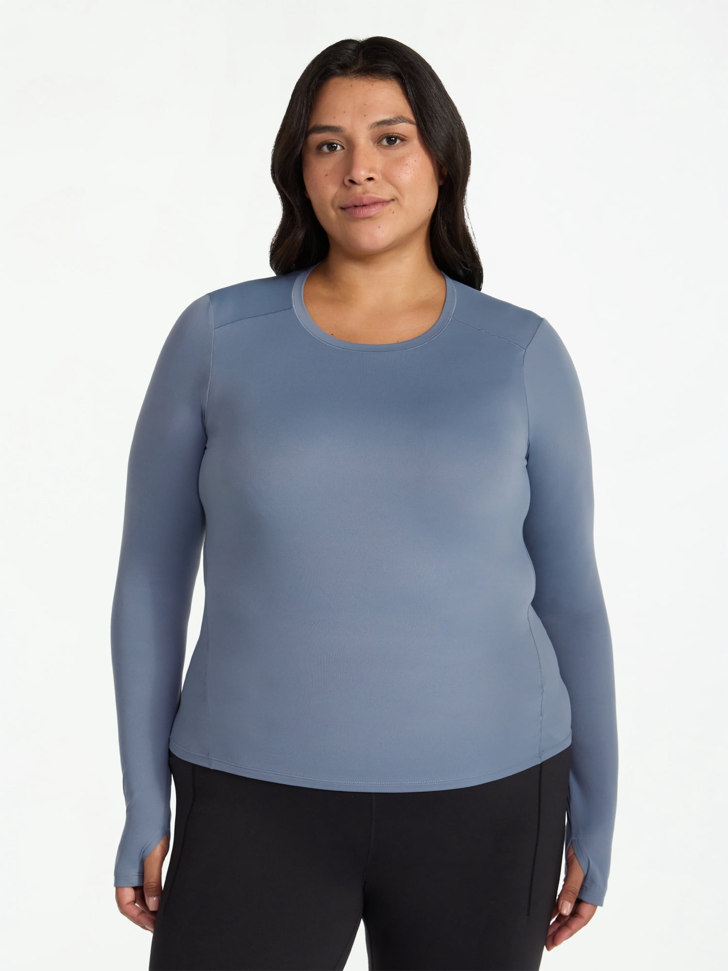 Avia Women's and Women’s Plus SoftSculpt Tee with Long Sleeves, Sizes XS-4X