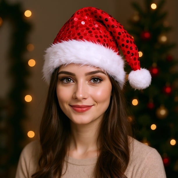 Sequined Christmas Hat Adult Children Christmas Hat Pet Christmas Decoration Hat Christmas Products Christmas Day Products Gifts