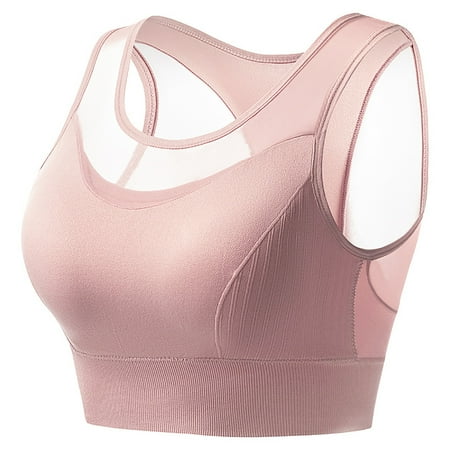 Zhaghmin Comfortable Sports Bras for Women Fitness Yoga Tank Top No Underwire Camisole Tops for Women Built in Bra Full Coverage Padded Vest Pink Xl