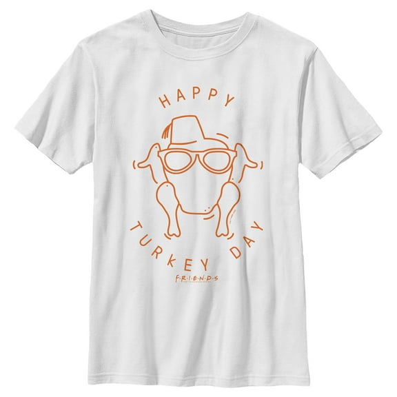 Boy's Friends Happy Turkey Day Icon Graphic T-Shirt