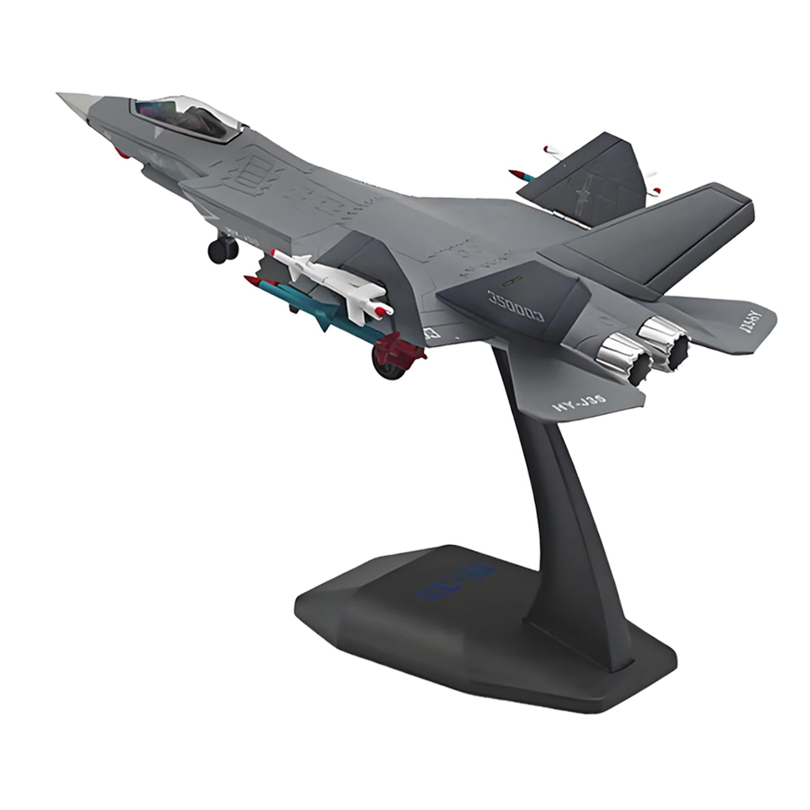 Diecast Metal Fighter Jet Model 1/100 Scale J35 Aircraft with Rotatable Wheels for Home Office Decor