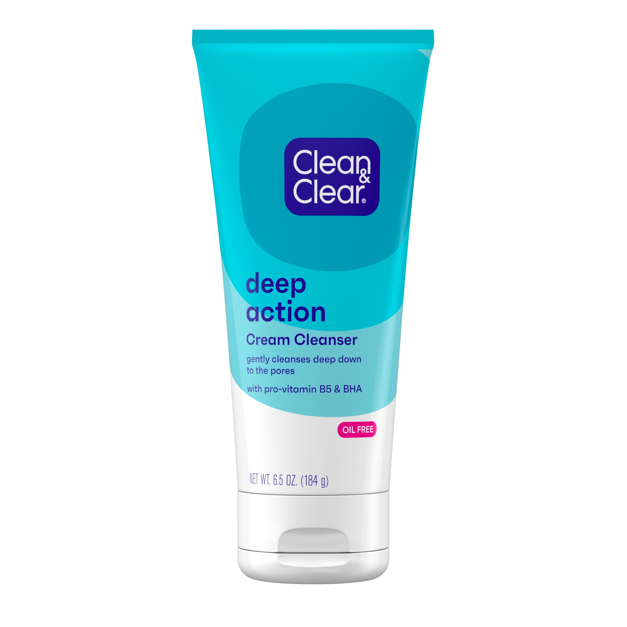 Clean & Clear Oil-Free Deep Action Cream Facial Cleanser, 6.5 oz