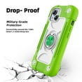 thumbnail image 5 of JTCASES for iPhone 15 Plus Case, Heavy Duty Protection Hybird PC Silicone 360° Rotating Ring Bracet Magnetic Car Mount Fully Coverage Slim Non-Slip for iPhone 15 Plus, Green, 5 of 6