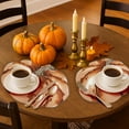 thumbnail image 5 of OVZME 4PCS Fall Placemats, Autumn Printed Pumpkin Place Mats for Kitchen Dining Table, Thanksgiving Harvest Halloween Holiday Decor Placemat, Water-Proof, Each 13" x 15", Chocolate, 5 of 6