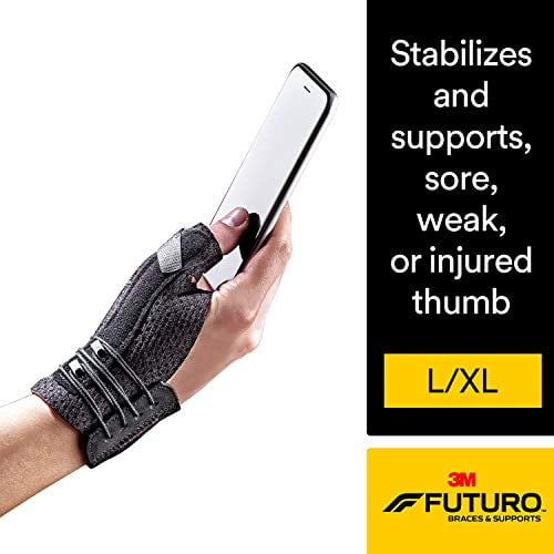 Futuro Deluxe Thumb Stabilizer, Improves Stability, Moderate Stabilizing Support, Large/X-Large, Black