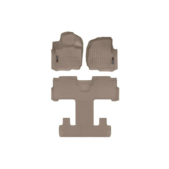WeatherTech Custom Fit FloorLiners compatible with 2021-2024 Ford Expedition - Complete Set (1st Row, 1-Piece 2nd/3rd Row), Tan
