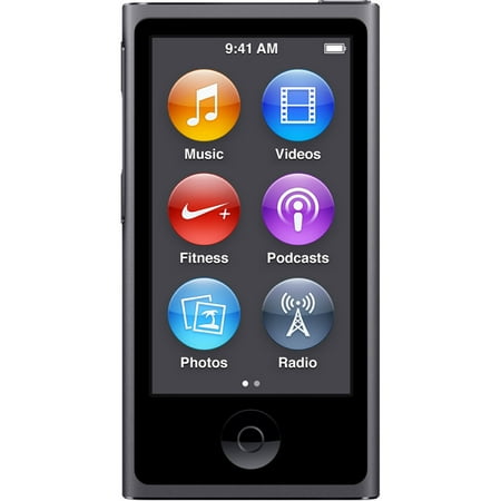 Apple iPod Nano 7th Generation 16GB Space Gray Bundle, New in Plain White