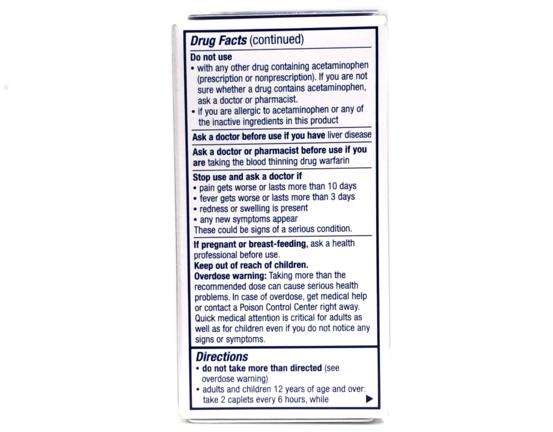 Panadol Extra Strength 500mg Acetaminophen Pain Reliever & Fever Reducer, 50 Caplets - Pack of 4