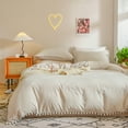 Move Over Beige Grey Bedding Sets Queen Pom Poms Pattern 100 Washed