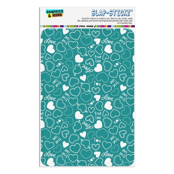 Cute Hearts Love Pattern on Teal Turquoise Home Business Office Sign