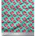 thumbnail image 1 of Soimoi Green Poly Georgette Fabric Hat Fashion Print Sewing Fabric Yard 52 Inch Wide, 1 of 3