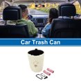 thumbnail image 2 of Bolsa de basura para coche Unique Bargains, canasta ovalada de tela con flores, gancho para la parte trasera del asiento, color blanco, 1 pieza, 2 of 6
