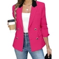 thumbnail image 2 of Levmjia Women Blazer Jacket Soft Lapel Collar Long Sleeve Solid Color Open Front Coat Office Work Daily Commute Holiday Travel Casual Everyday Wear, 2 of 7