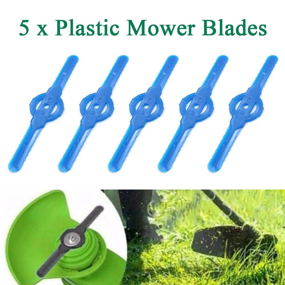 ALLTIMES 5PCS Plastic Lawn Mower Blades, Sharp Durable Grass Trimmer Head Replacement Cutter