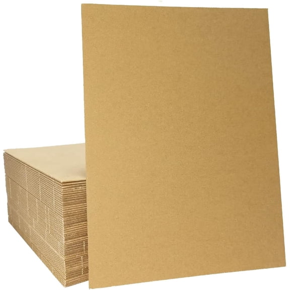 50 Packs 8x10 Inch Corrugated Cardboard Sheets, Premium Brown Kraft Corrugated Pads Cardboard Inserts Bulk Flat for T-Shirts, Shipping, Mailing, DIY Décor and Crafts