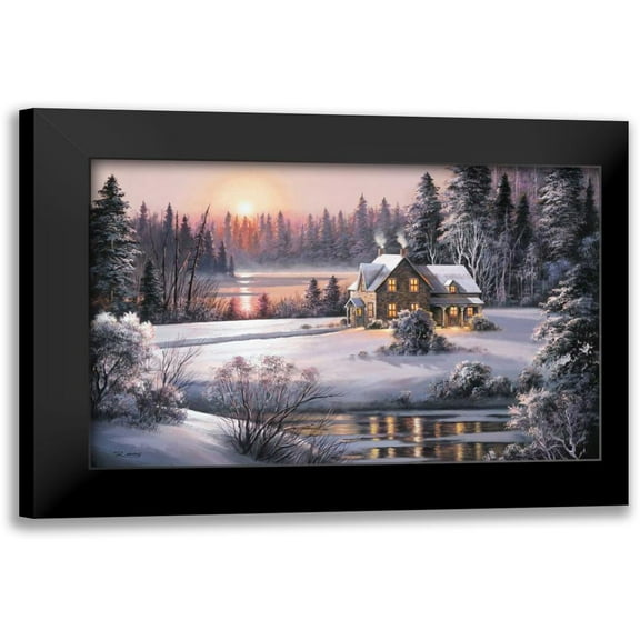 Raos, Dubravko 14x11 Black Modern Framed Museum Art Print Titled - Winter Sunset