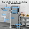 thumbnail image 6 of Coolski Commercial Ice Machine 450Lbs/Day, 22'' Wide Ice Maker with 300lbs Large Storage Bin, Industrial Ice Machine for Restaurants/Bars/Hotels, Ice Ready in 5-15 min, Stainless Steel, 6 of 9