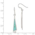 thumbnail image 2 of 925 Sterling Silver Triangle Turquoise Drop Dangle Boucles d'Oreilles Perle Pierre Naturelle Coquille, 2 of 6