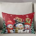 thumbnail image 3 of Winter Snowman Throw Pillow Cover, Red Snowflake Seasonal Christmas Rectangle Decorative Pillow Case Protector Soft Cushion Cover Lumbar Pillowcase for Couch Sofa Bedroom Car Chair Decor 16x24 Inch, 3 of 8