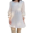 thumbnail image 3 of ZANZEA Women Leisure Round Neck Bubble Long Sleeve Cake Layer Blouse, 3 of 4