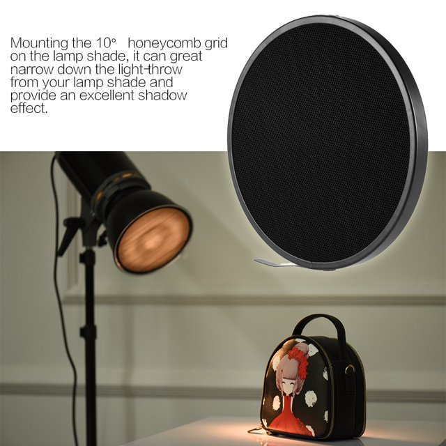 Amdohai Photo Studio 16.8cm 10 Degree Honeycomb Grid for 7" Standard Reflector Diffuser Lamp Shade Dish