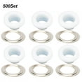 thumbnail image 4 of 500 juegos de hebillas con ojales, ojales metálicos, zapatos, bolsos de cuero, herramienta de remache de botones para manualidades, 4,5mm, color blanco, 4 of 8