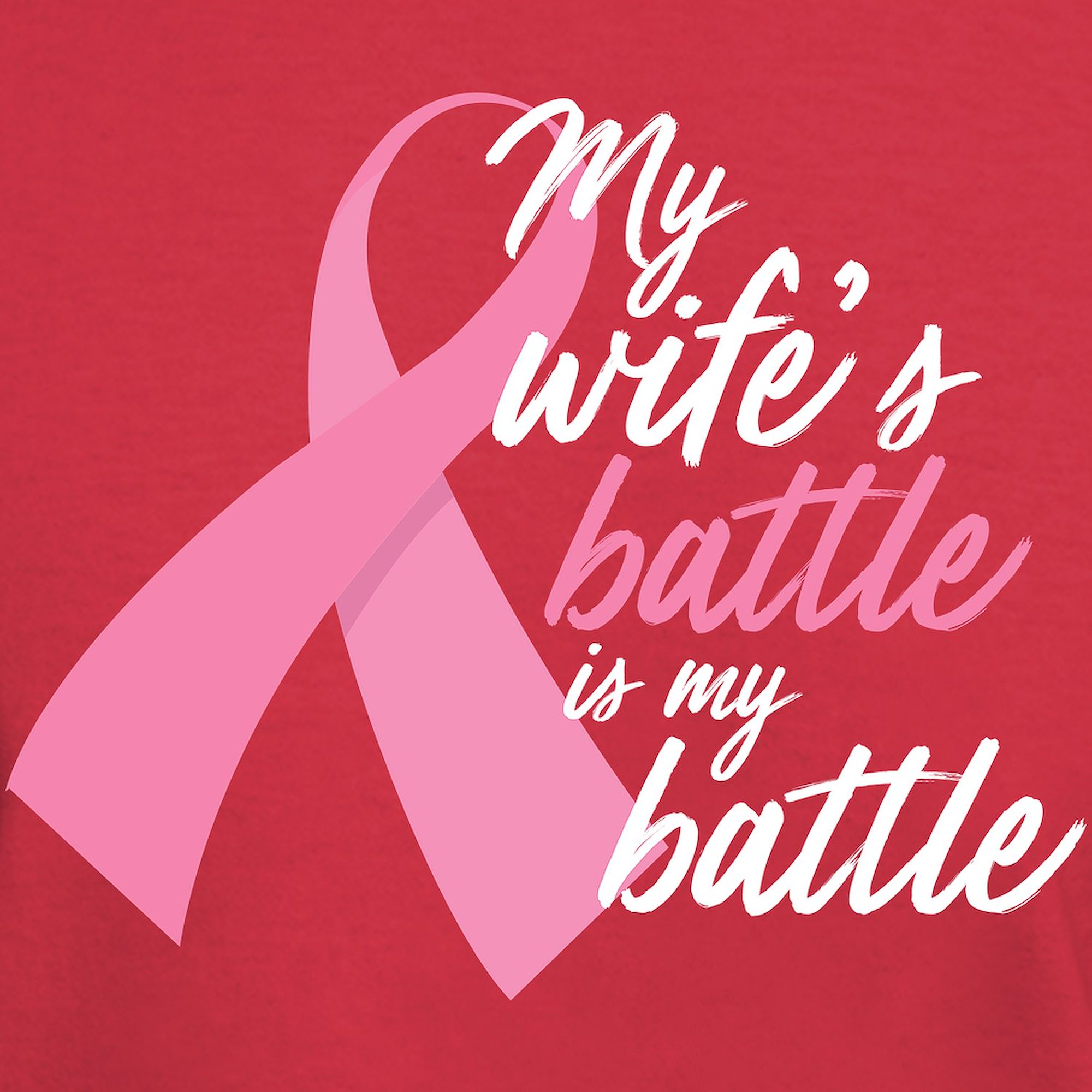 CafePress - My Wife's Battle Is My Battle Dark T Shirt - 100% Cotton T-Shirt - image 3 of 4