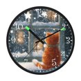 thumbnail image 2 of Voice Activated Clock with Glow Light 12 Inch Large Silent Wall Clock Battery Operated for Home Decor Cat by The Window, 2 of 8
