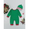 thumbnail image 4 of Qiylii Baby Christmas Romper, 2Pcs Santa Claus Snaps Jumpsuit + Hat,0-12M, 4 of 8