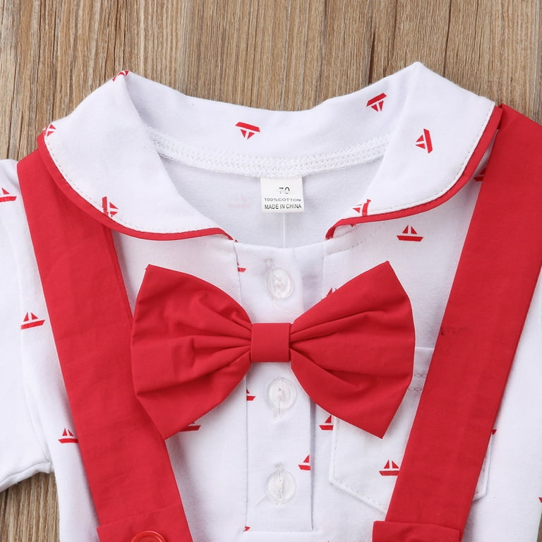 Newborn Infant Baby Boy Wedding Formal Suit Bowtie Gentleman