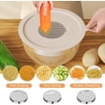 thumbnail image 4 of Juego de cuencos para mezclar con tapas, 6 piezas de cuencos de almacenamiento anidados de acero inoxidable para cocina, con 3 accesorios ralladores y fondos antideslizantes, tamaño 5.5, 3.5, 2.5,, 4 of 7