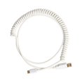 thumbnail image 1 of Cable en espiral USB-C tipo C V2 de alta calidad para teclado mecánico de 6,6 pies. blanco, 1 of 7