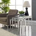 thumbnail image 5 of Modway Nimble Modern 3-Piece Nesting Table Set in Silver, 5 of 5