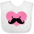 thumbnail image 3 of Inktastic Kawaii Mustache Heart Girls Baby Bib, 3 of 4