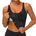 thumbnail image 3 of Fotbe Abstract Black And White Waves Sujetador Deportivo Largo sin Aros para Mujer con Almohadillas y Soporte Medio, Transpirable y Absorbente, Camiseta Tipo Chaleco o Tank Top-Medium, 3 of 8