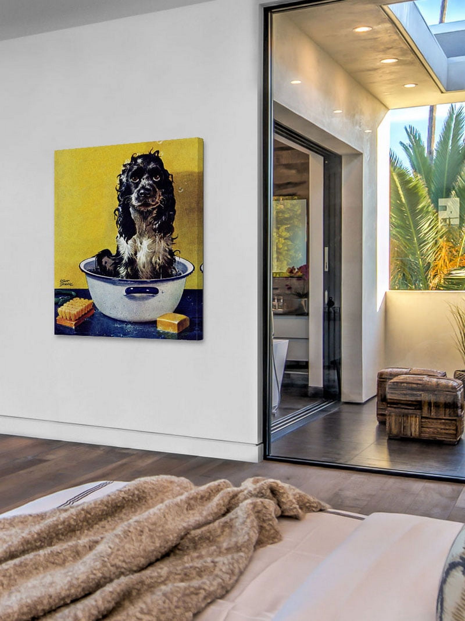 Marmont Hill "Butch Gets a Bath" by Albert Staehle Painting Print on Canvas