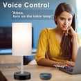 thumbnail image 3 of Bedroom Lamp with Smart RGB LED Bulb, Multicolor Changing Table Lamp for Bedroom with 2 USB Port, Dimmable Bedside Lamp Work with Alexa, Smart Nightstand Light for Living Room Sync with Music(2.4GHz), 3 of 3